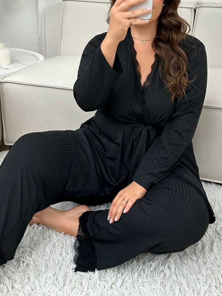 Compleu pijamale SHEIN, negru