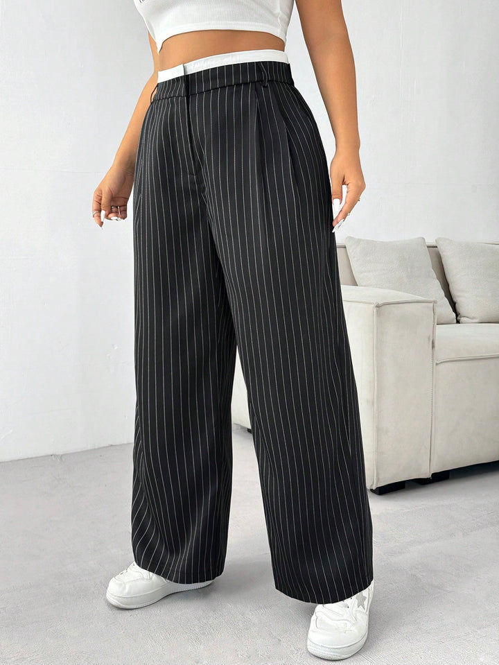 Pantalon de costum SHEIN, negru