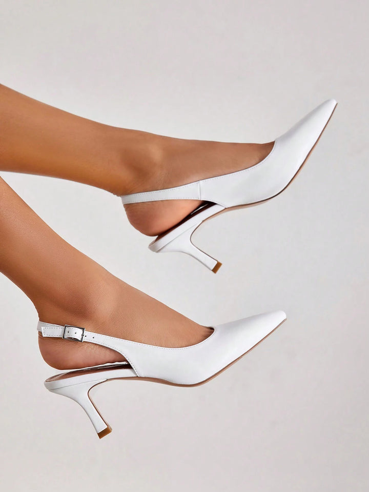 Pantofi cu toc SHEIN, alb