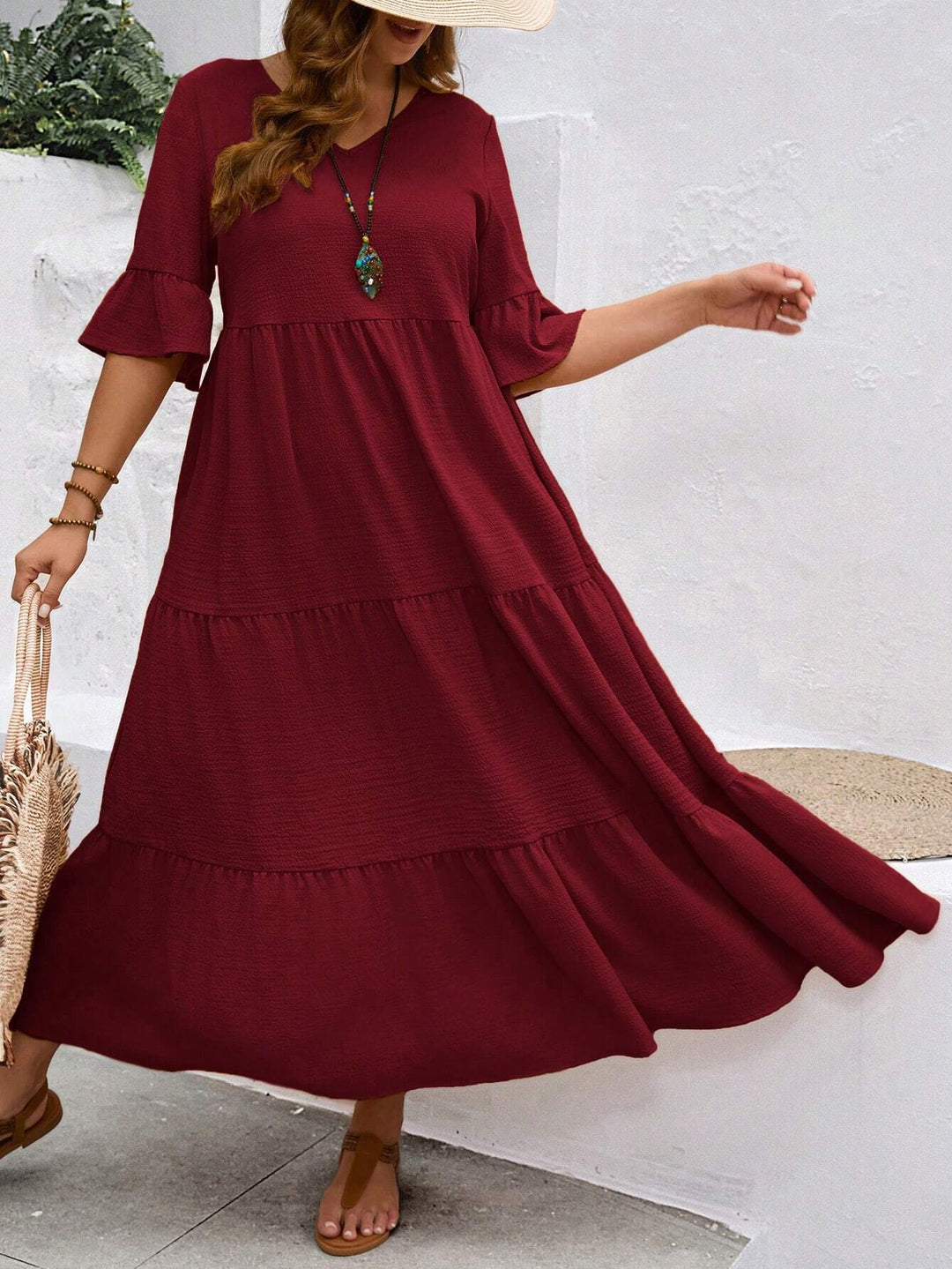 Rochie midi SHEIN, vișiniu