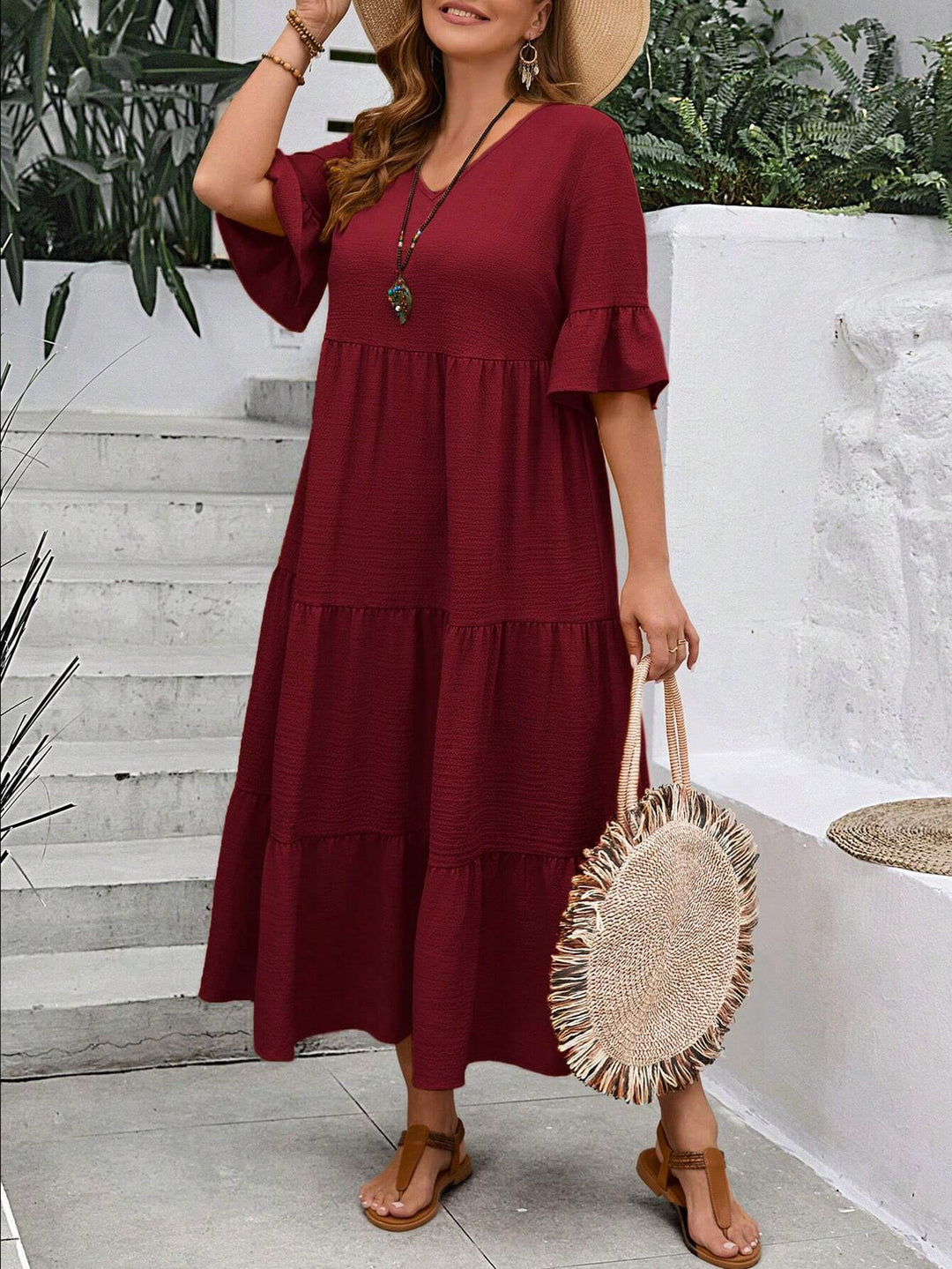 Rochie midi SHEIN, vișiniu