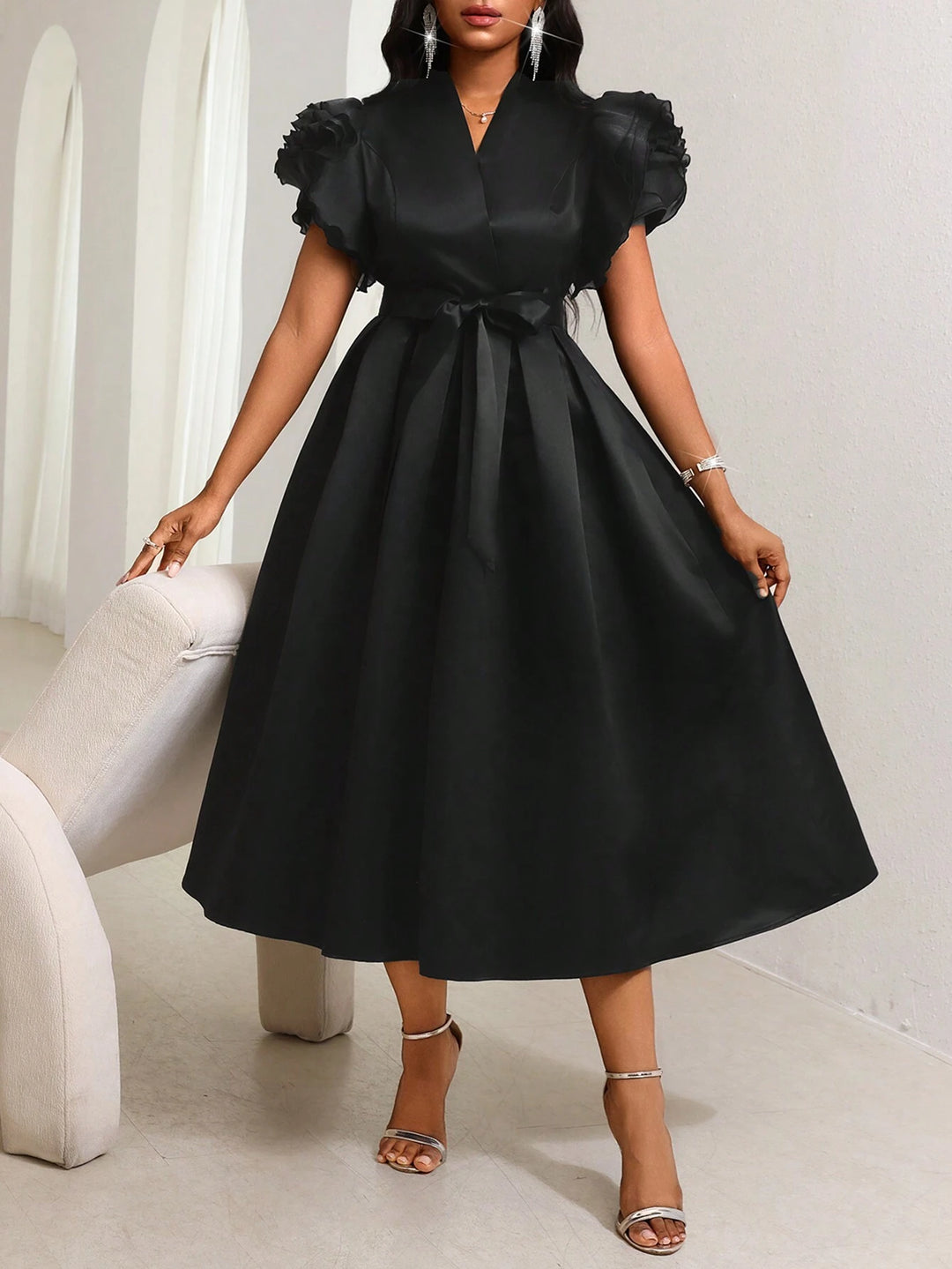 Rochie midi SHEIN, negru
