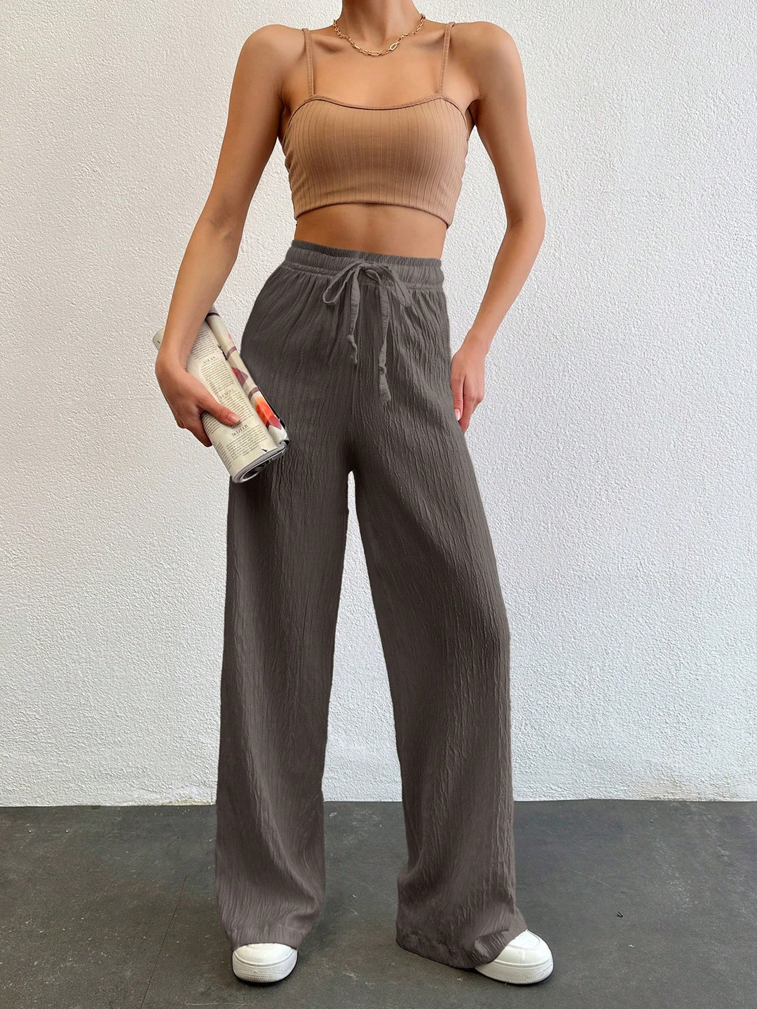 Pantaloni SHEIN, maro