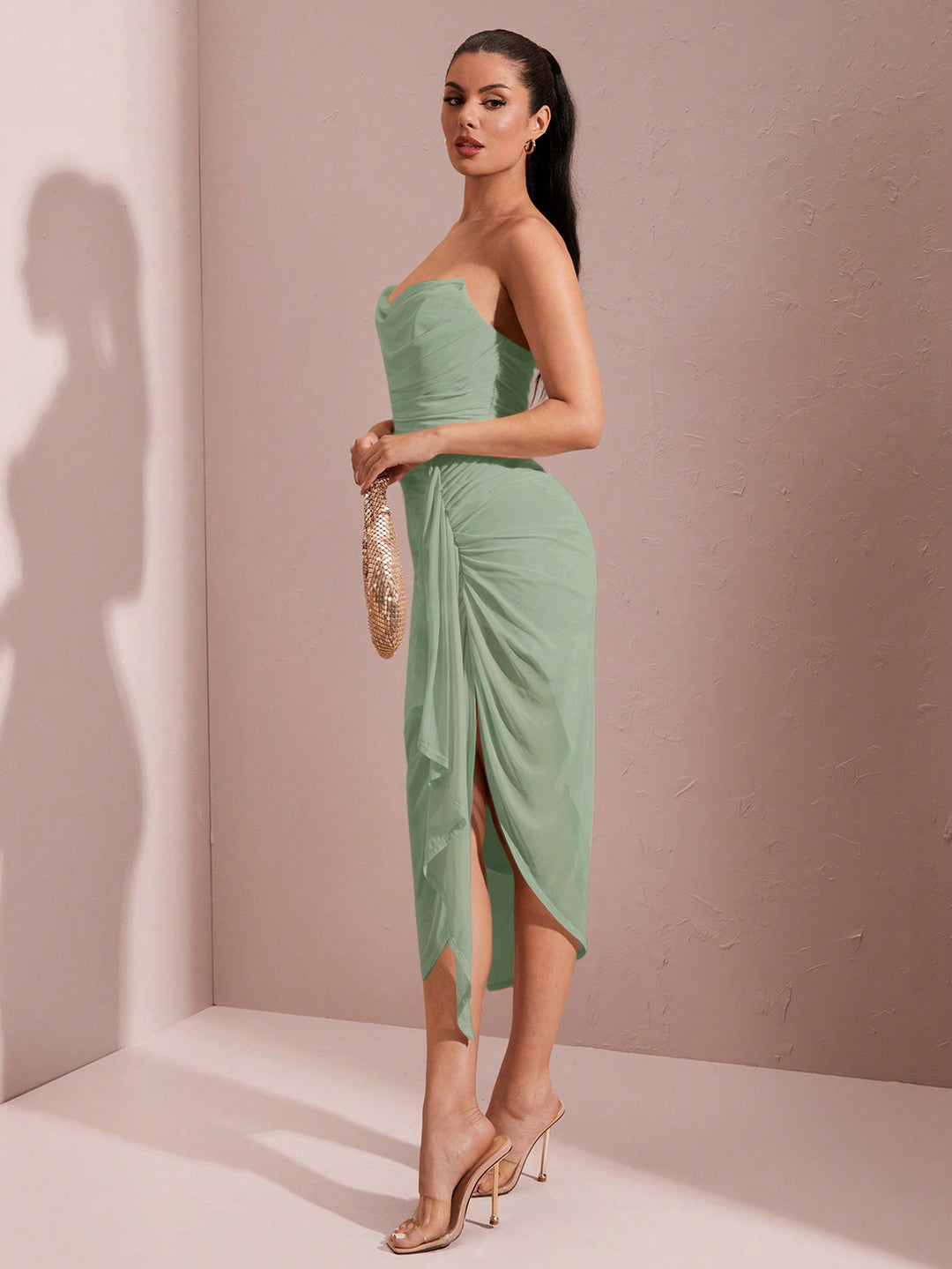 Rochie midi SHEIN, turcoaz