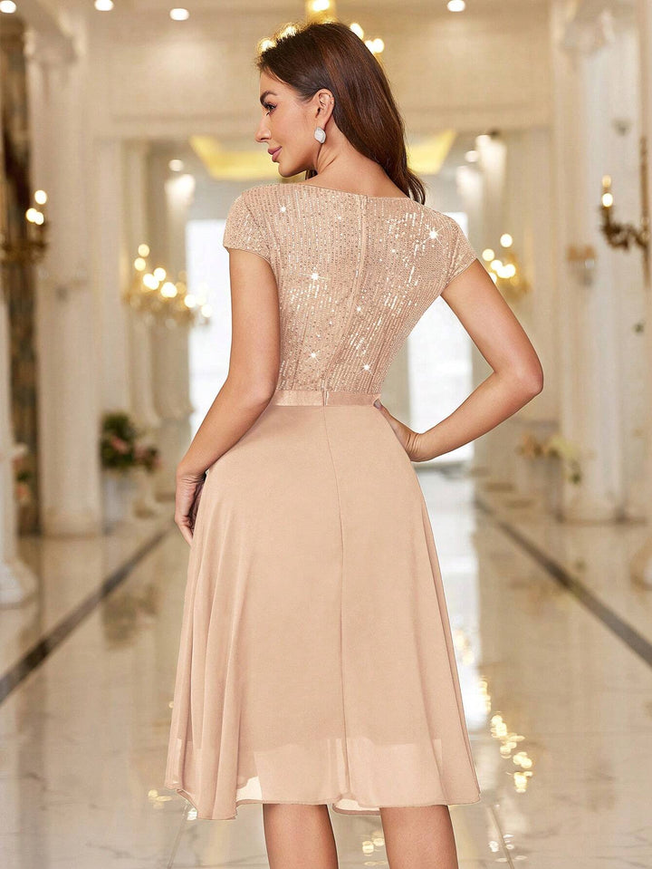 SHEIN bézs midiruha