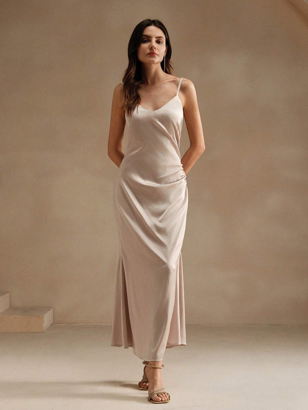Rochie midi SHEIN, bej
