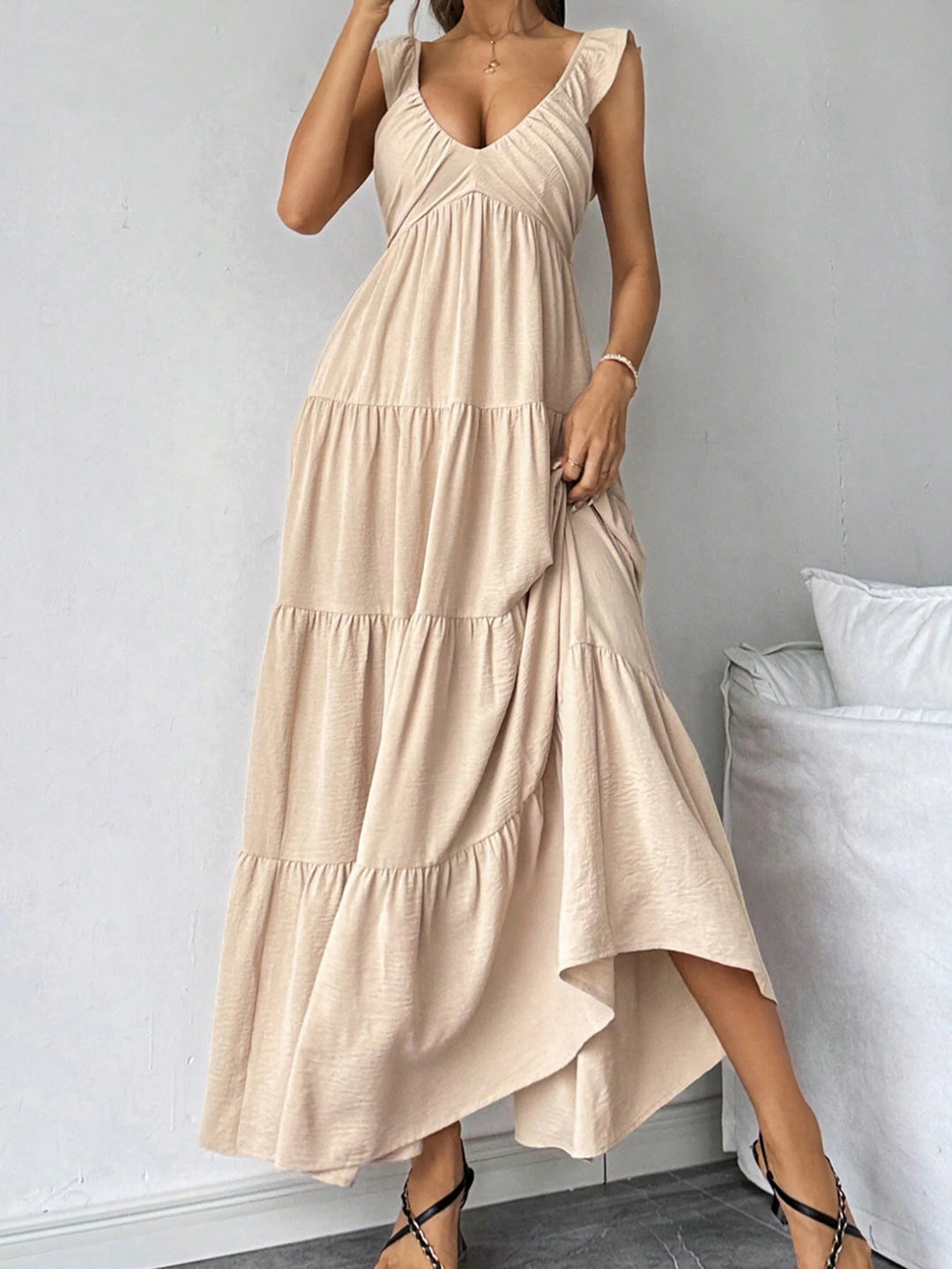 SHEIN maxi ruha, krémszínű