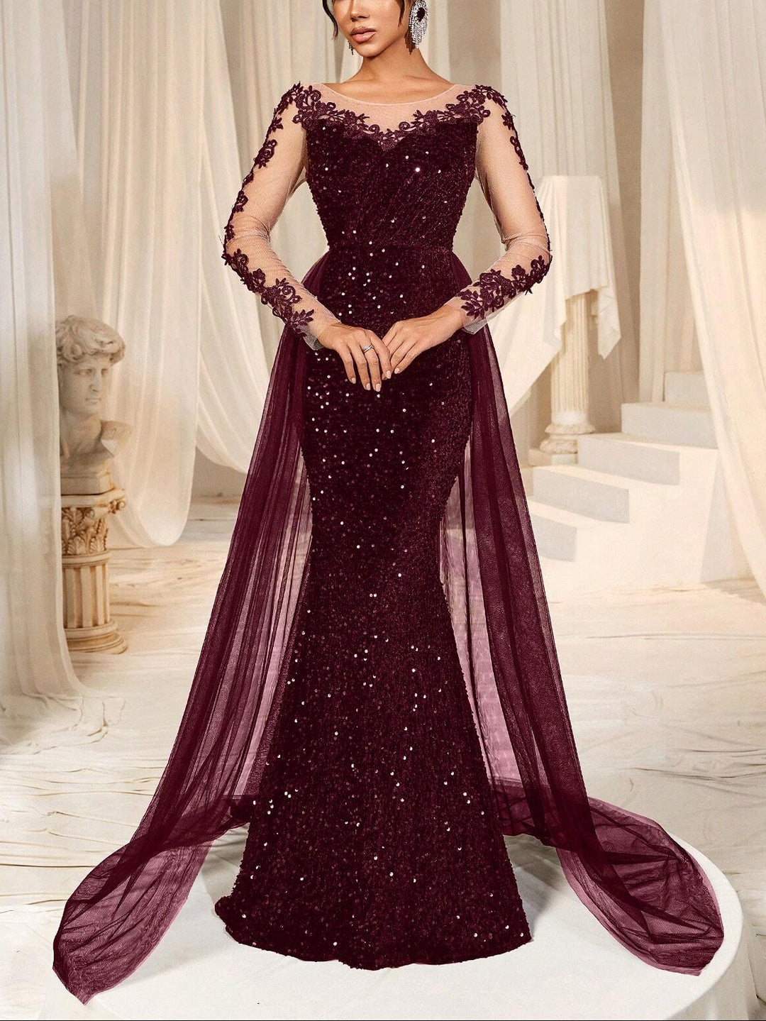 Rochie de ocazie SHEIN, vișiniu