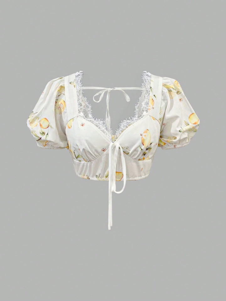Bluza crop SHEIN, alb