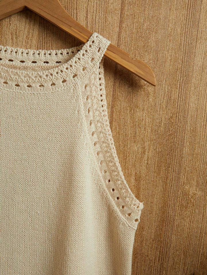 Top tricotat SHEIN, crem