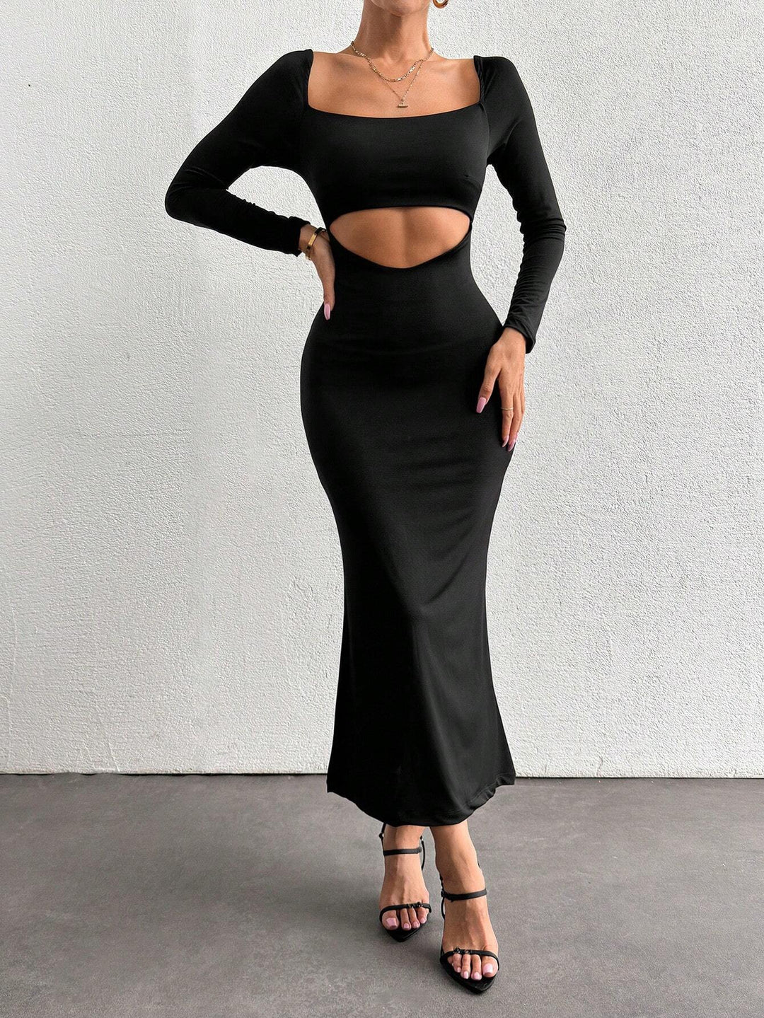 Shein maxi ruha, fekete