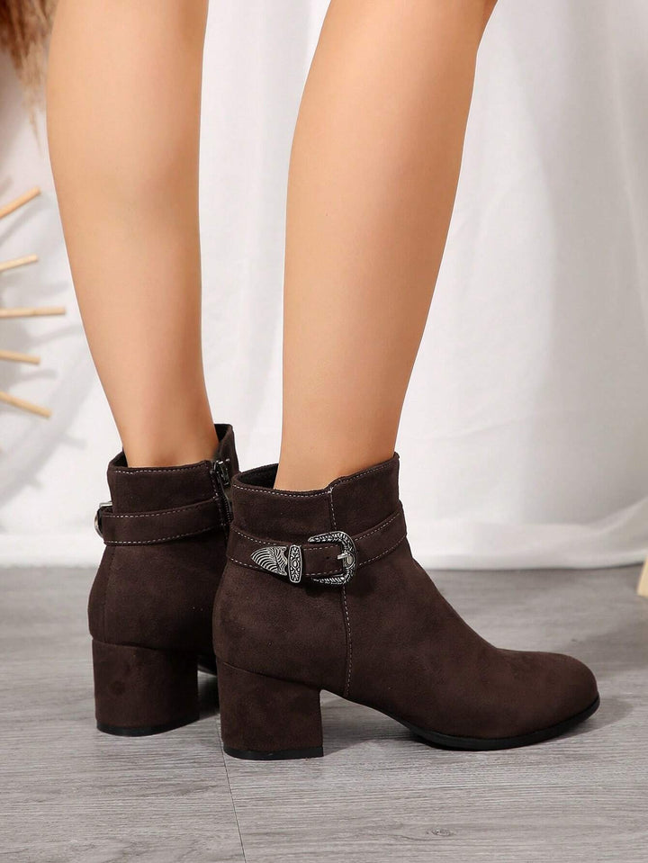 Botine SHEIN, maro