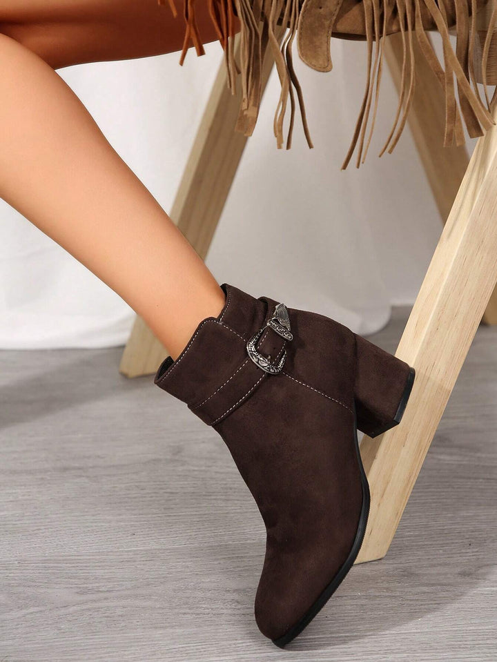 Botine SHEIN, maro