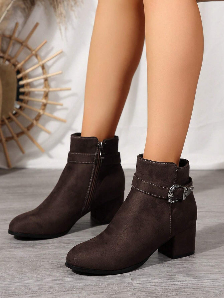 Botine SHEIN, maro