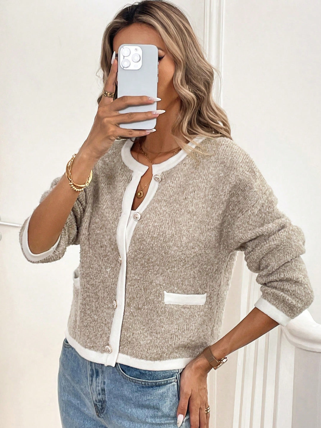 Cardigan SHEIN, bej