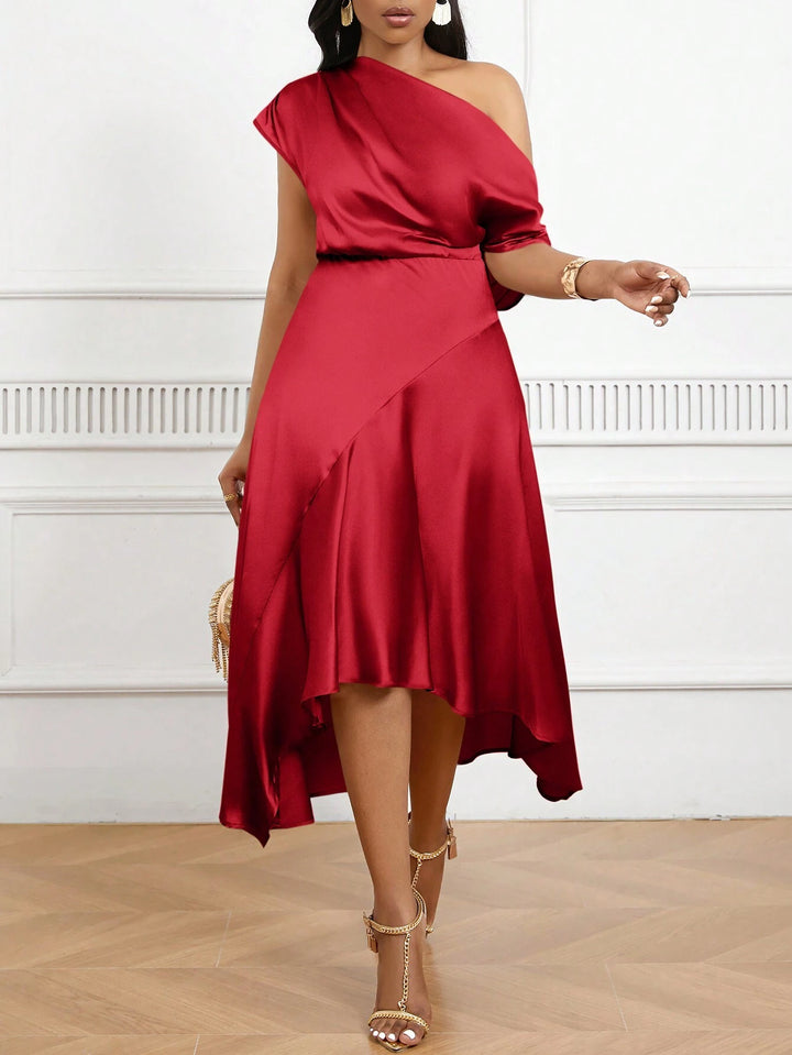 SHEIN midi ruha, piros