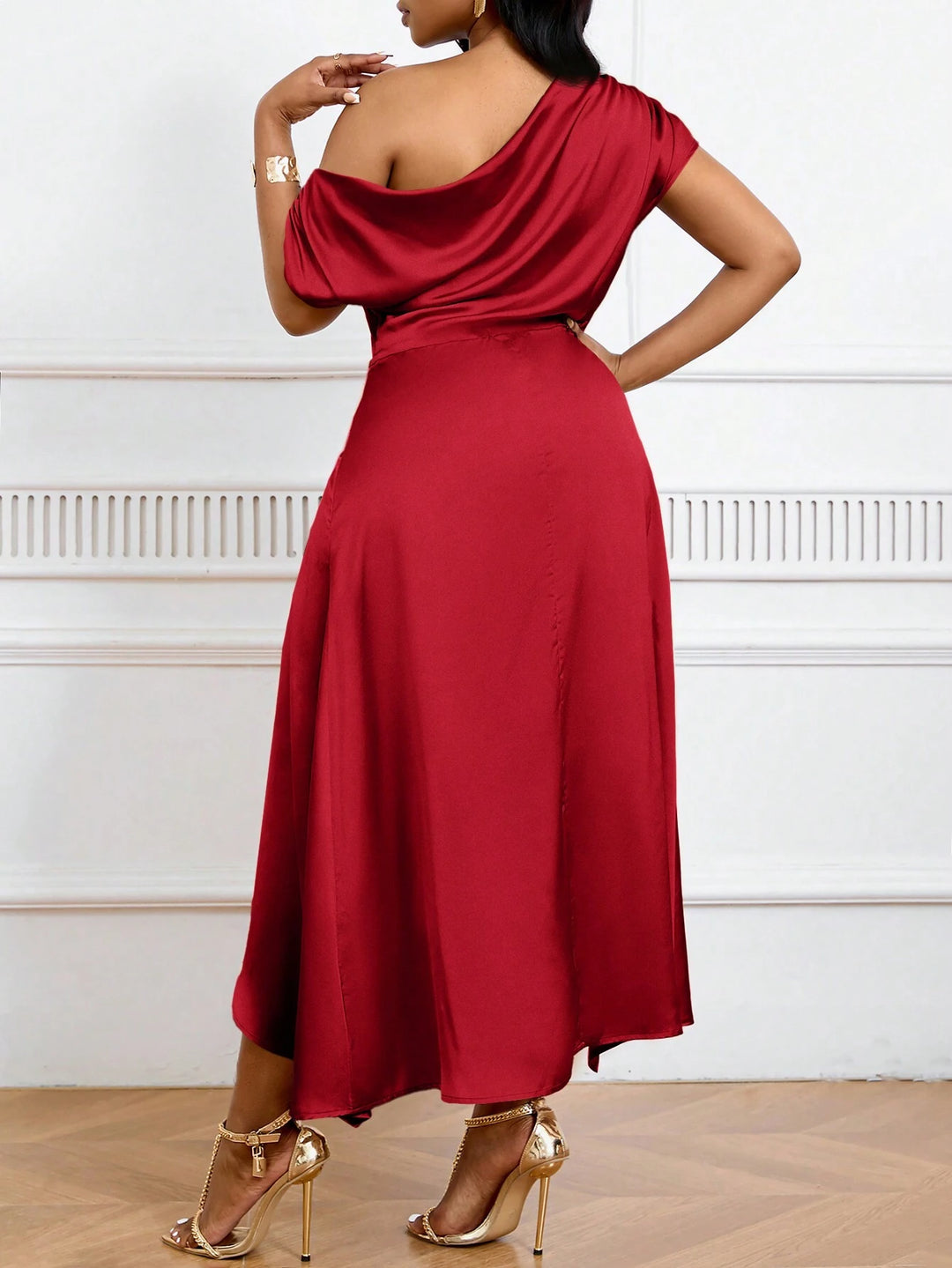 SHEIN midi ruha, piros