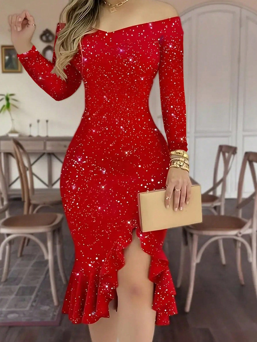Rochie midi SHEIN, roșu