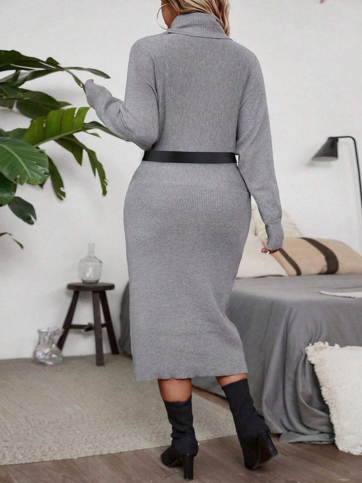 Rochie midi Shein Curve+, gri
