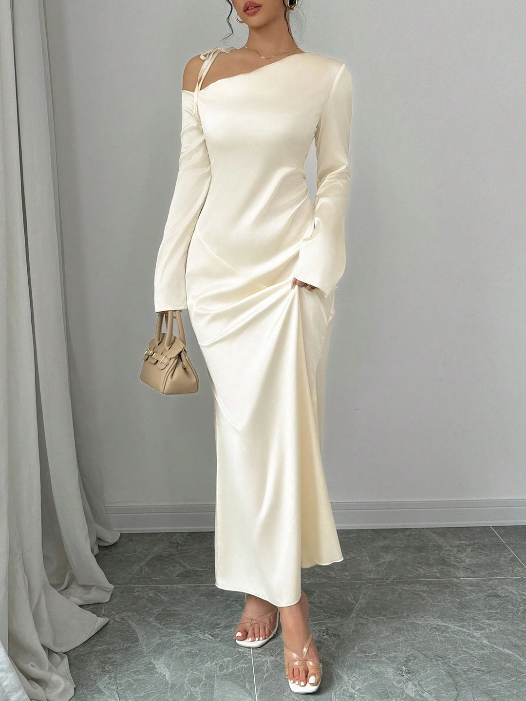 Shein maxi ruha, krémszínű