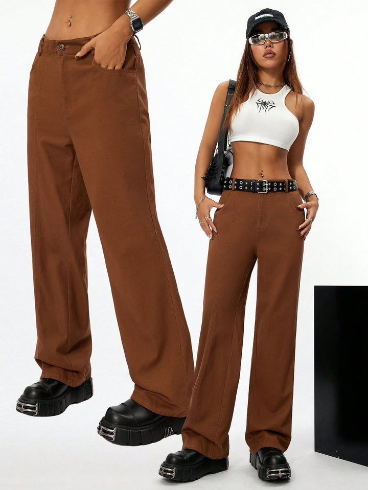 Pantaloni SHEIN, maro