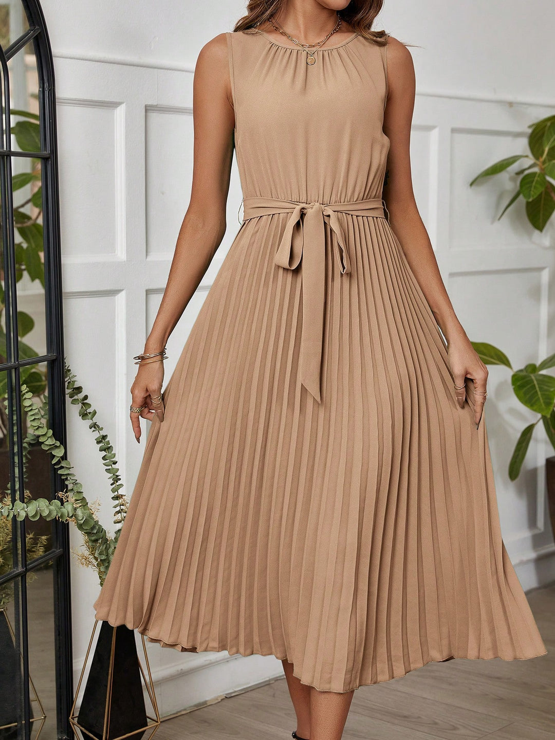 SHEIN midi ruha, khaki