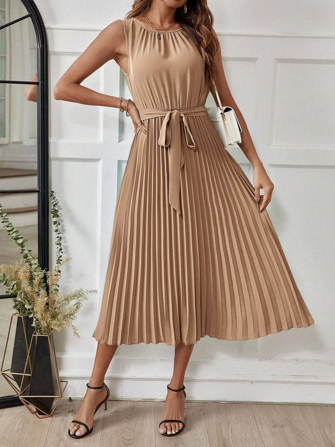 SHEIN midi ruha, khaki