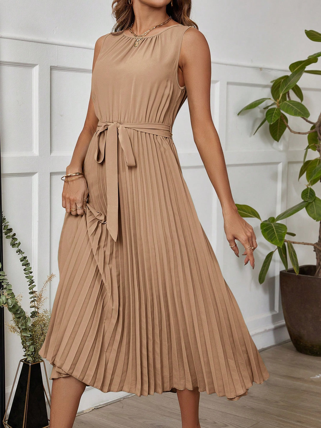 SHEIN midi ruha, khaki