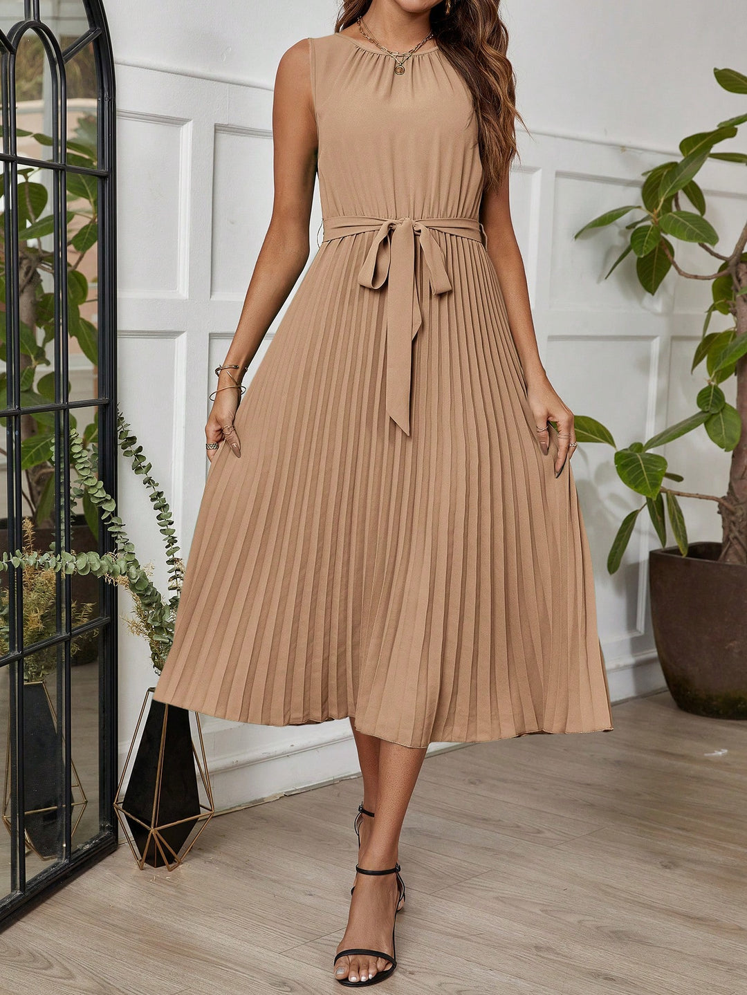 SHEIN midi ruha, khaki
