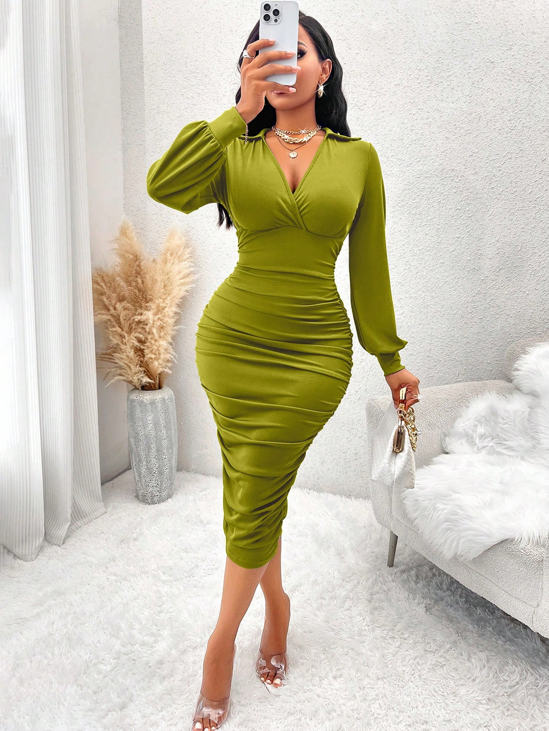 Rochie midi SHEIN, verde