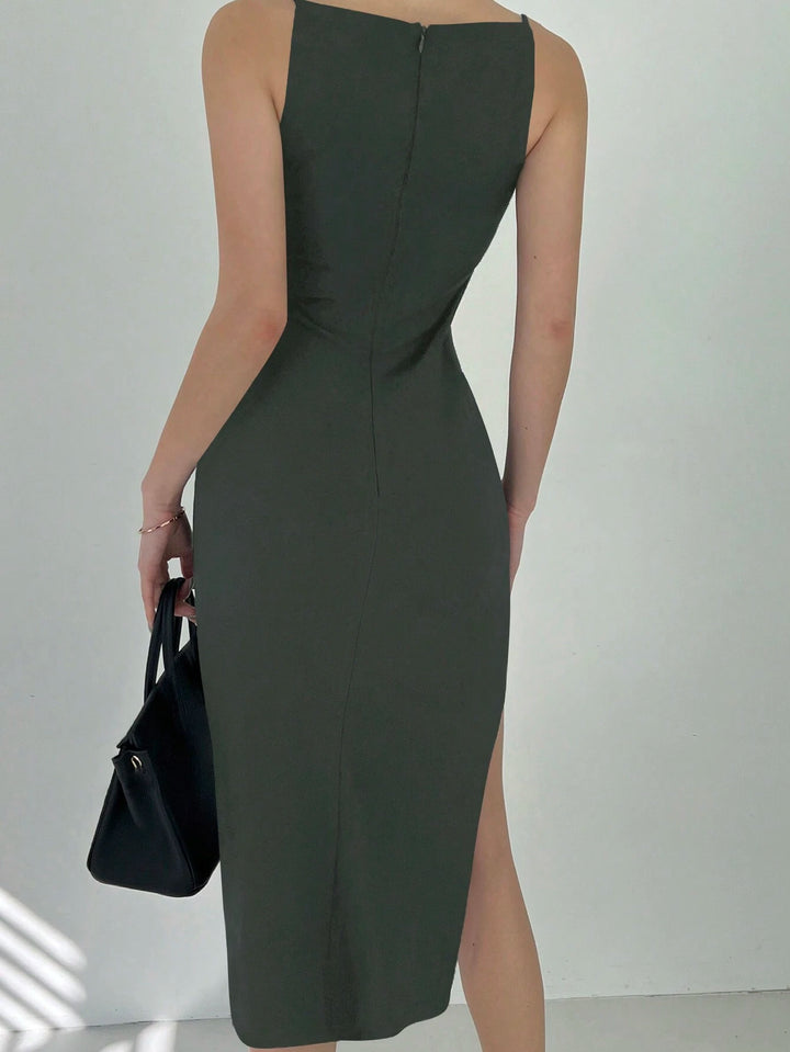 SHEIN midi ruha, khaki