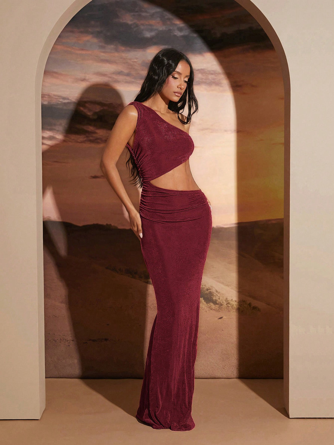 Rochie maxi SHEIN, vișiniu