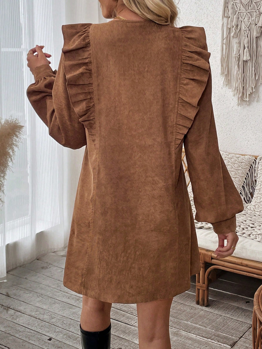 SHEIN mini ruha, barna