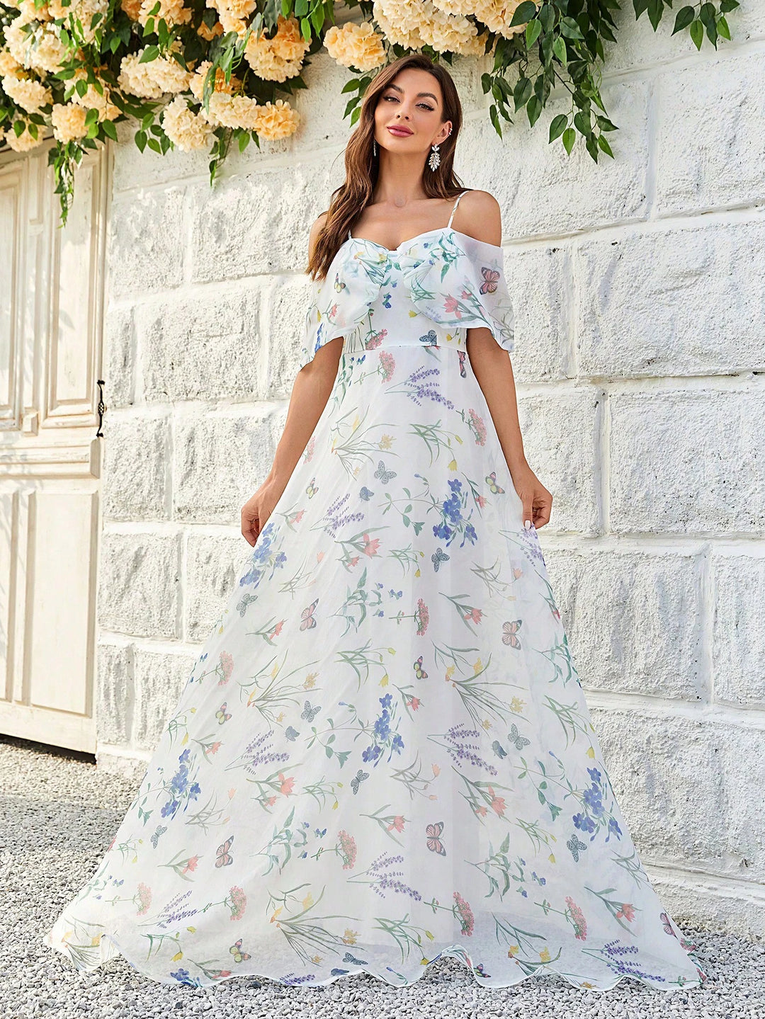 Rochie maxi SHEIN, alb