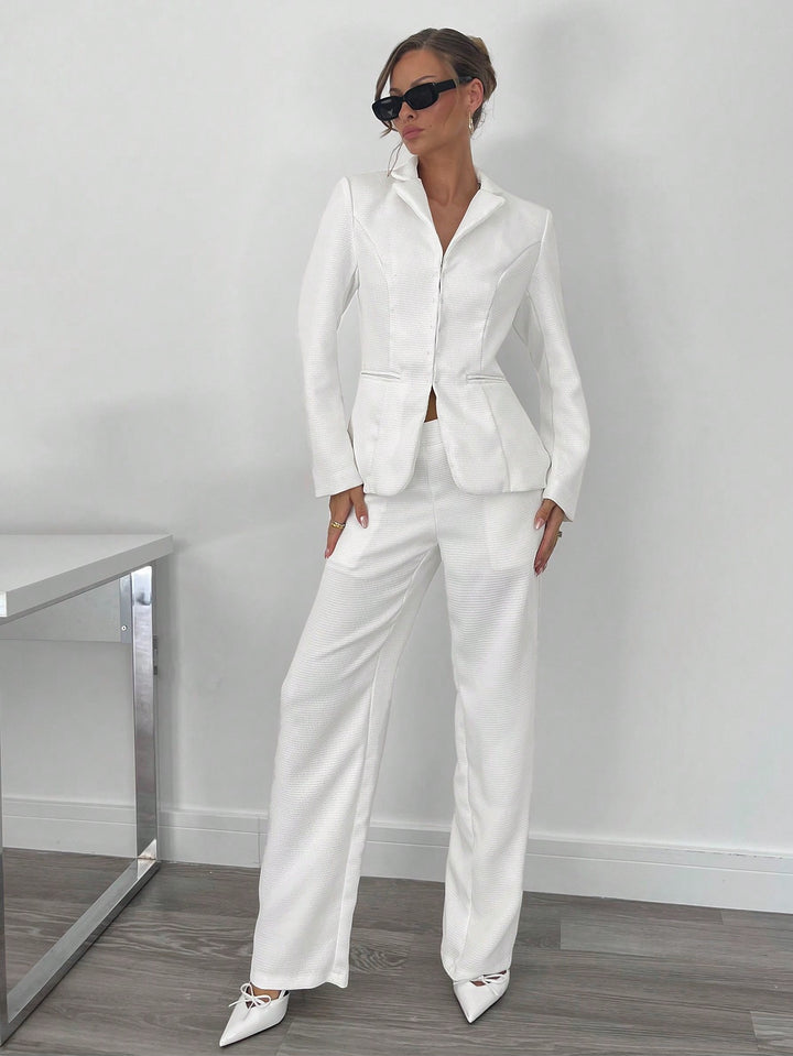 Pantalon SHEIN, alb