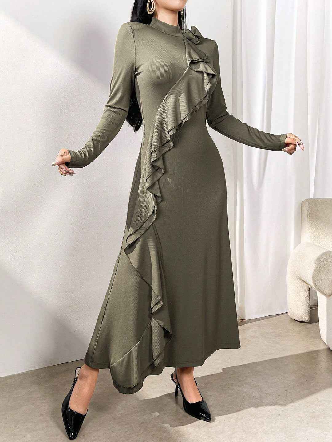 Shein maxi ruha, khaki