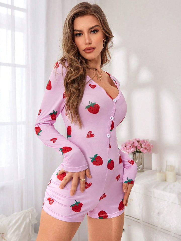 Salopetă scurtă de pijama SHEIN, roz
