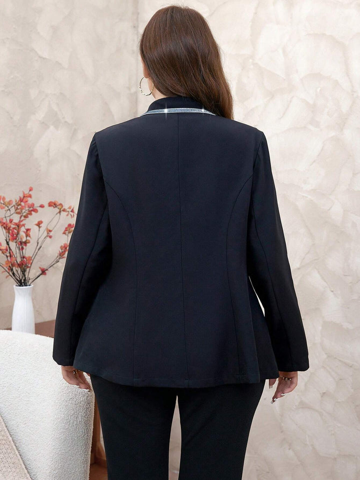 Shein Curve+ fekete zakó