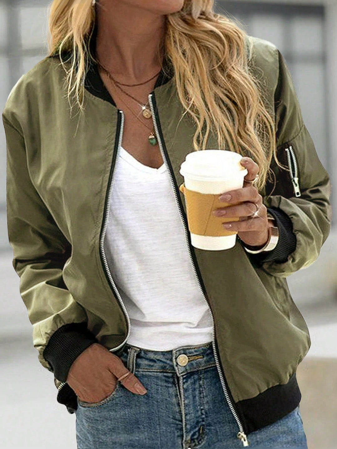 Top SHEIN, kaki