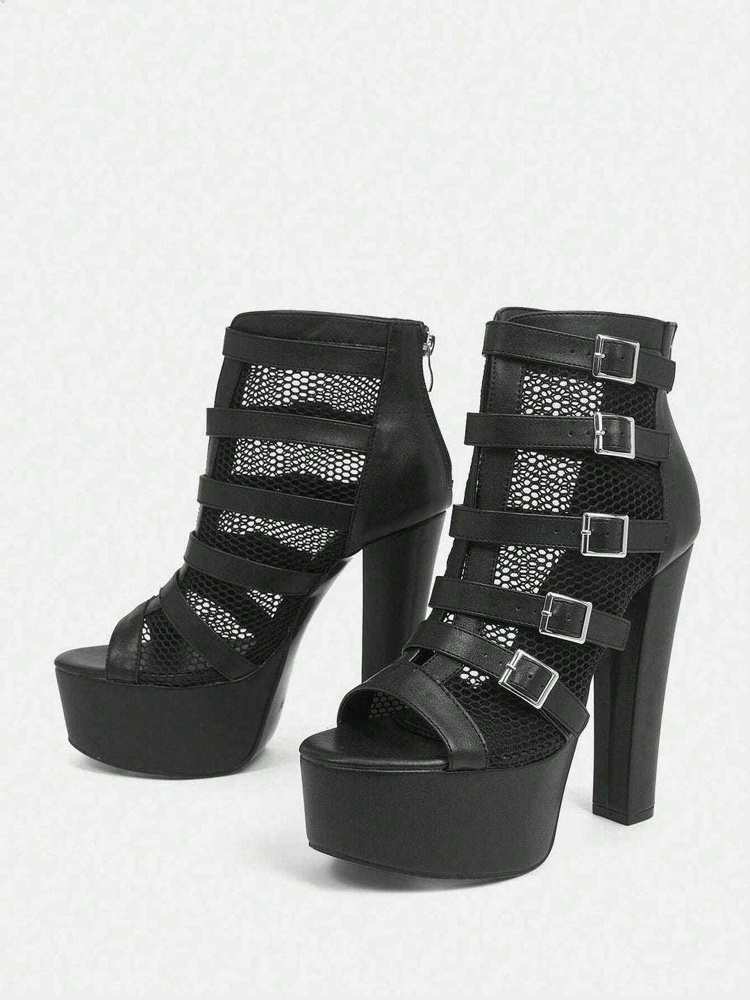 Sandale cu toc SHEIN, negru