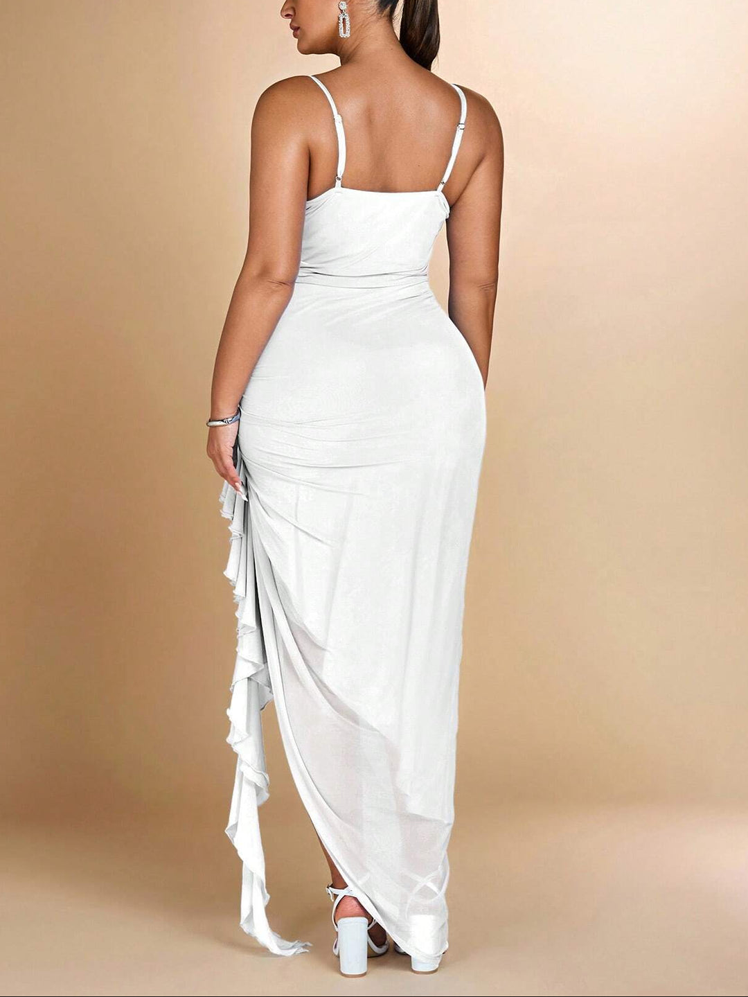 Shein Curve+ maxi ruha, fehér