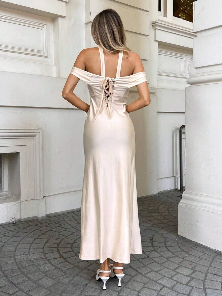 SHEIN Maxi ruha, krémszínű