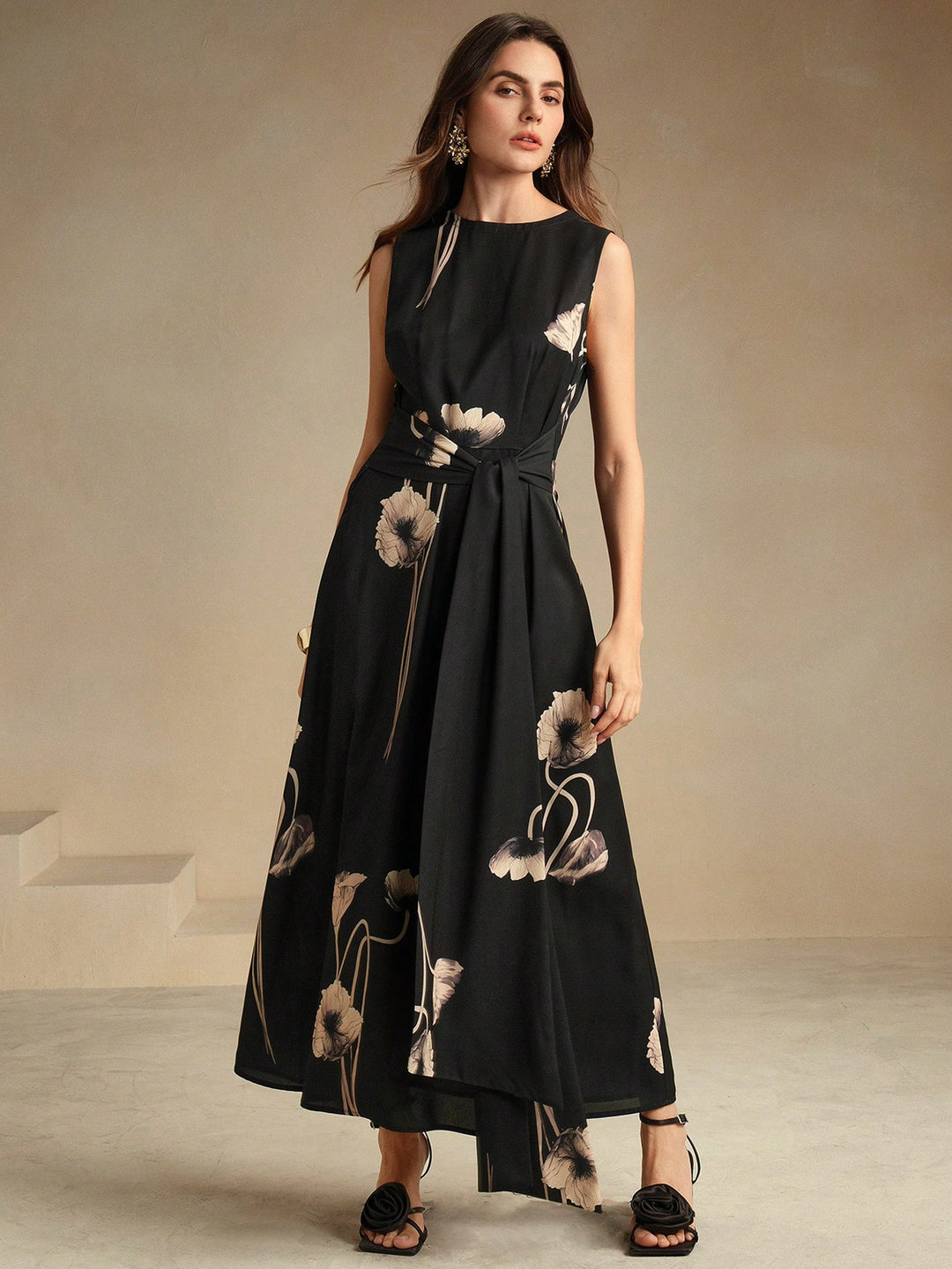 SHEIN maxi ruha, fekete