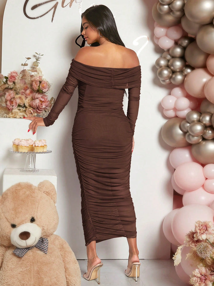 Rochie maxi SHEIN, maro