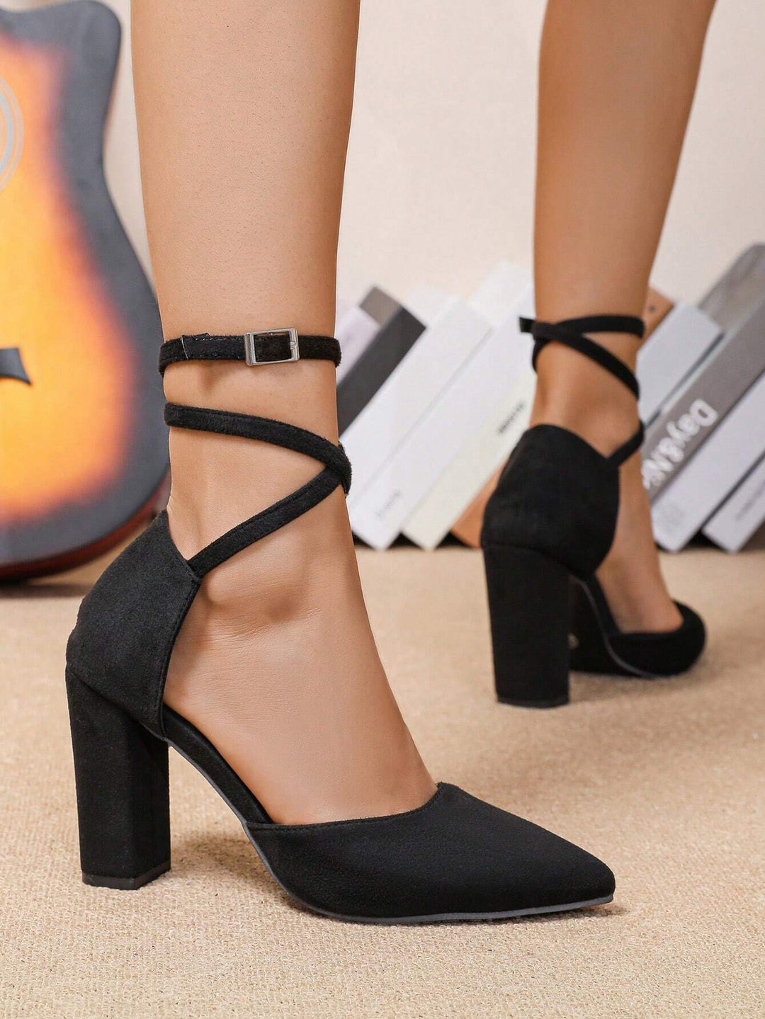 Pantofi cu toc SHEIN, negru