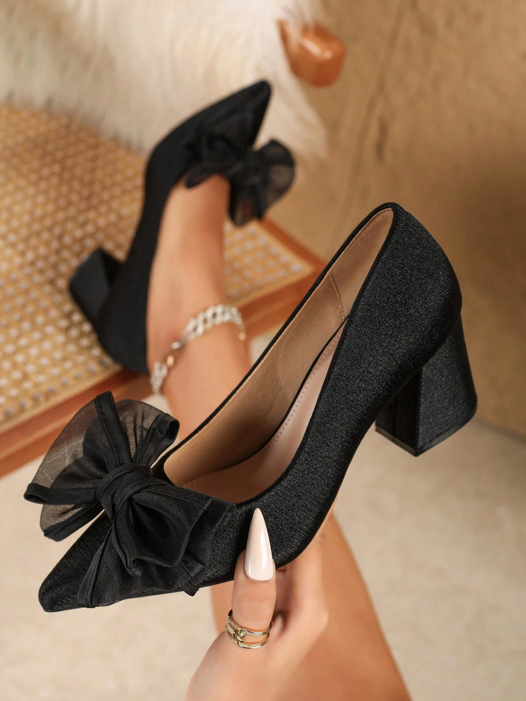 Pantofi cu toc SHEIN, negru