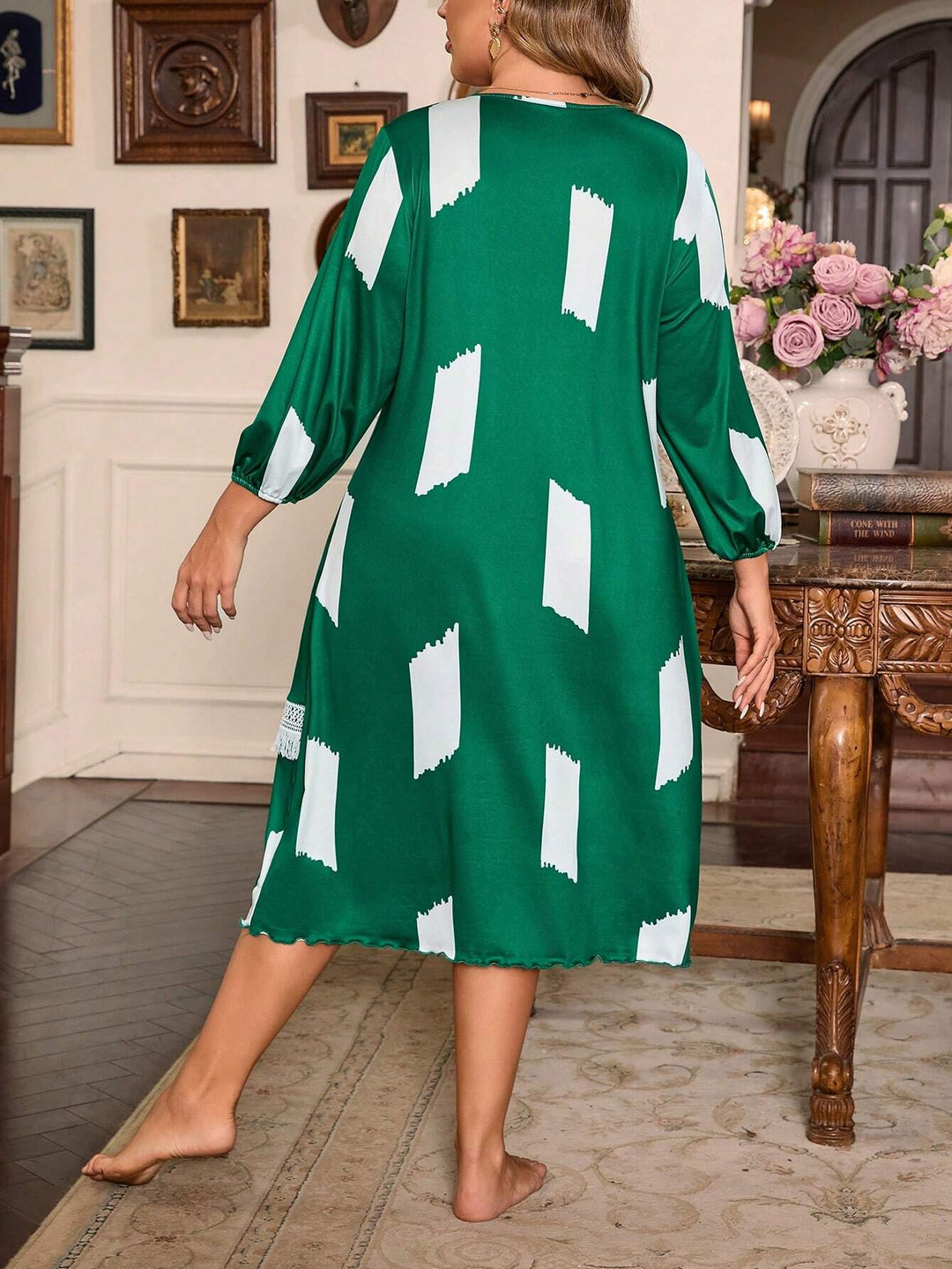 Rochie de noapte Shein Curve+, verde
