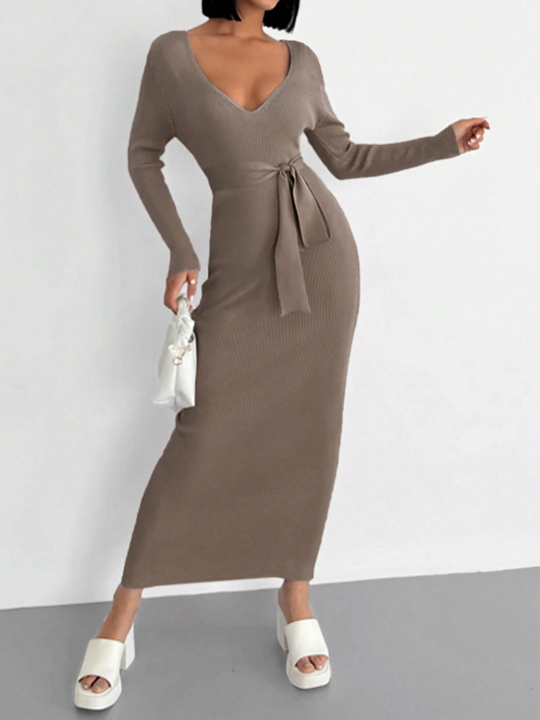 SHEIN maxi ruha, barna