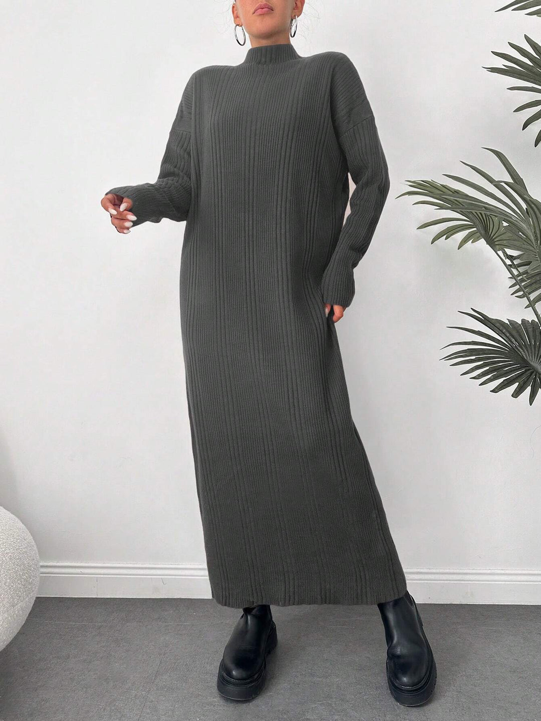 Rochie maxi SHEIN, gri