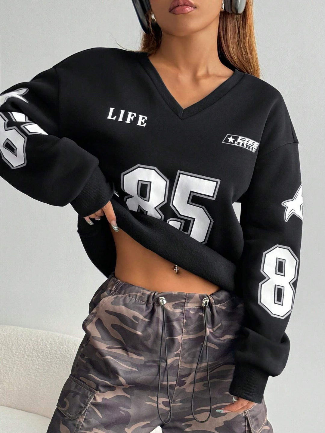 Shein blúz, fekete
